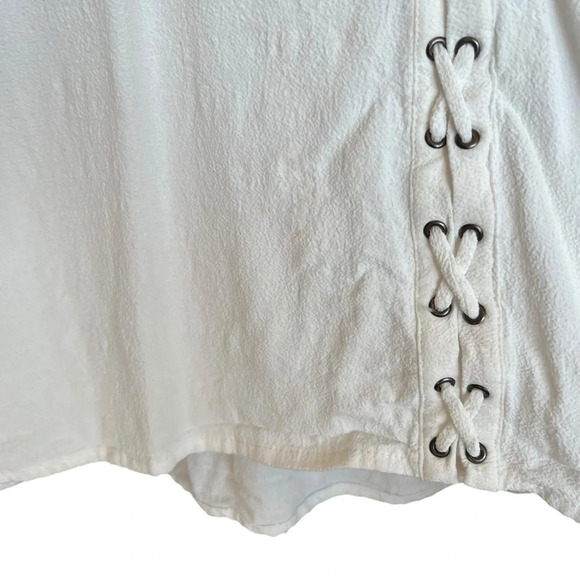 Ba&sh Portsmouth Lace Up Mini Dress Ivory Small Minimalist French Contemporary - Picture 4 of 8